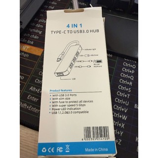 Hub Usb Type C 5 in1 Thunderbolt 3 4 - Bộ chuyển đổi Usb Type sang HDMI,VGA,USB 3.0, 3.5 Audio cho Laptop