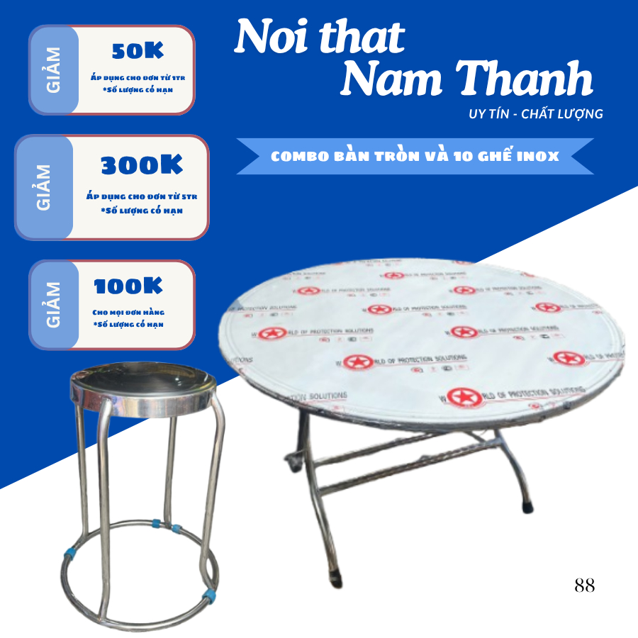 BÀN TRÒN INOX GẤP GỌN CAO CẤP – TIỆN LỢI, BỀN ĐẸP, TIẾT KIỆM KHÔNG GIAN