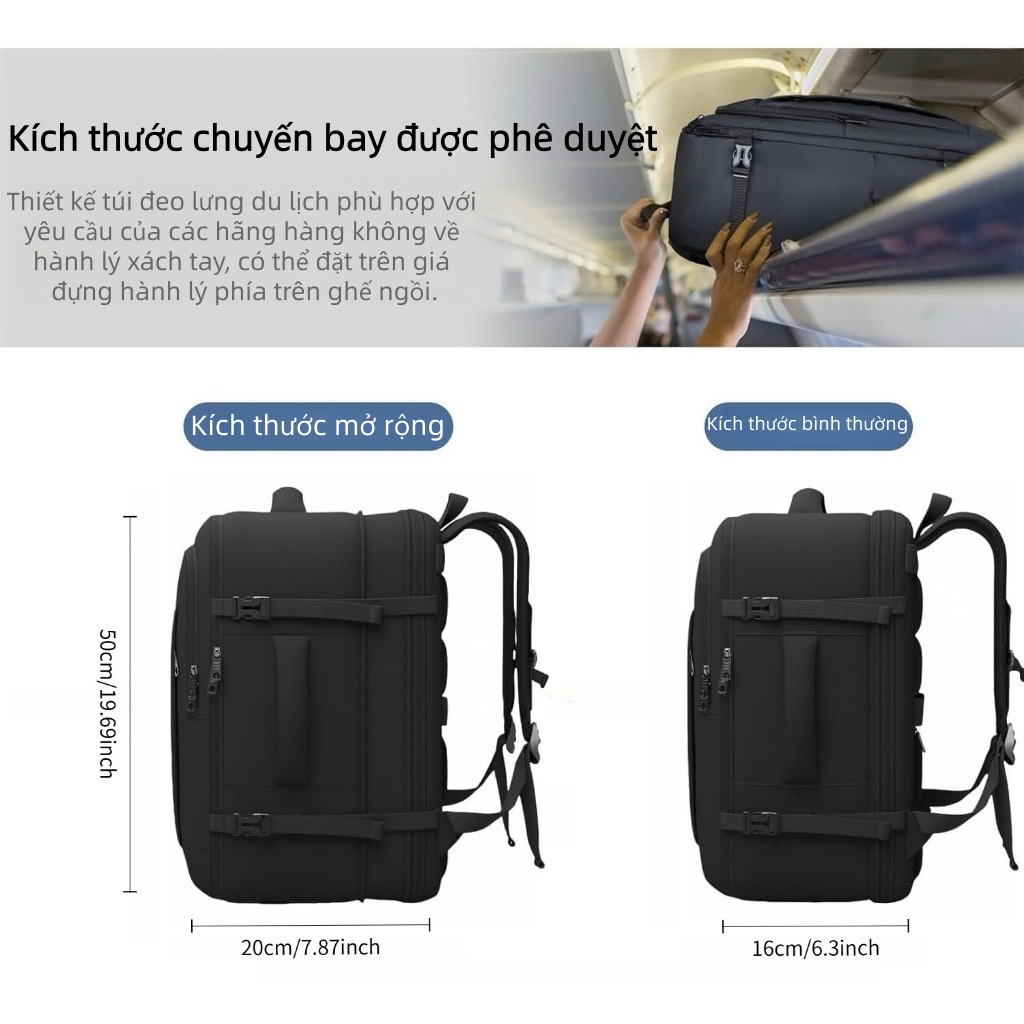 30/35L Balo Du Lịch Nam Nữ Cao Cấp Balo Ngăn Laptop 17 inch Ngăn Giày Riêng Chống Nước