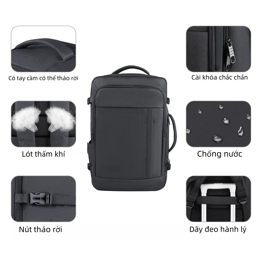 30/35L Balo Du Lịch Nam Nữ Cao Cấp Balo Ngăn Laptop 17 inch Ngăn Giày Riêng Chống Nước