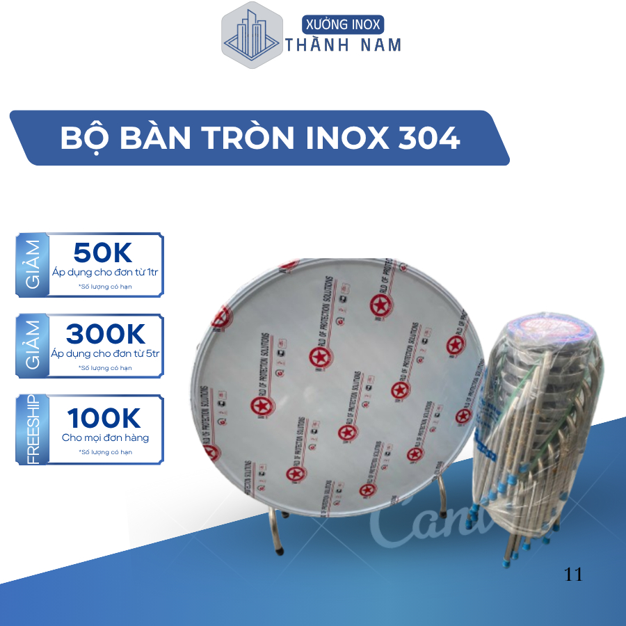 BÀN TRÒN INOX GẤP GỌN CAO CẤP – TIỆN LỢI, BỀN ĐẸP, TIẾT KIỆM KHÔNG GIAN