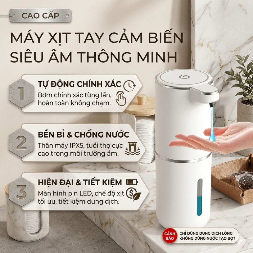 [Mới] Máy Xịt Nước Rửa Tay Tự Động 350ml Cảm Biến Thông Minh Pin Sạc 1200mAh Tạo Bọt Tiết Kiệm Dung Dịch