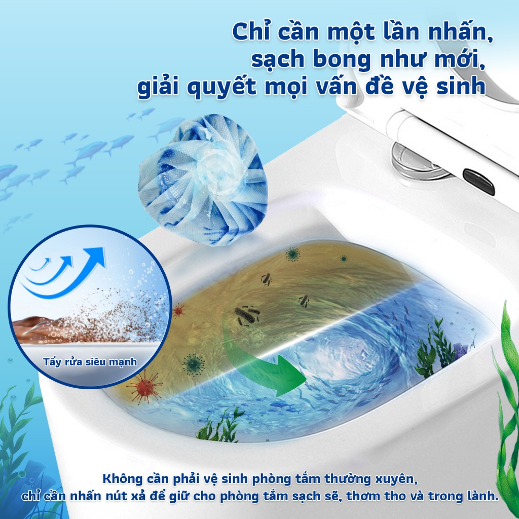 Viên thả bồn cầu GrePöwer 3 viên - Khử khuẩn, tẩy sạch vết bẩn, lưu hương 30 ngày
