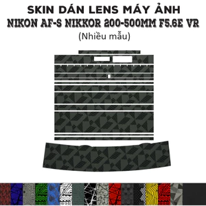 Skin dán Lens Nikon AF-S 200-500mm F5.6E VR (Nhiều mẫu) | Decal Film 3M dán bảo vệ ống kính máy ảnh Nikkor 200-500 mm