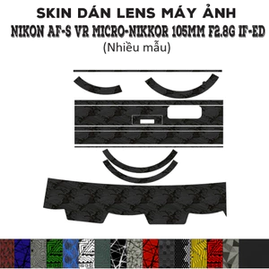 Skin dán Lens Nikon AF-S VR Micro 105mm f2.8G IF-ED (Nhiều mẫu) | Decal Film 3M dán bảo vệ ống kính máy ảnh Nikkor 105