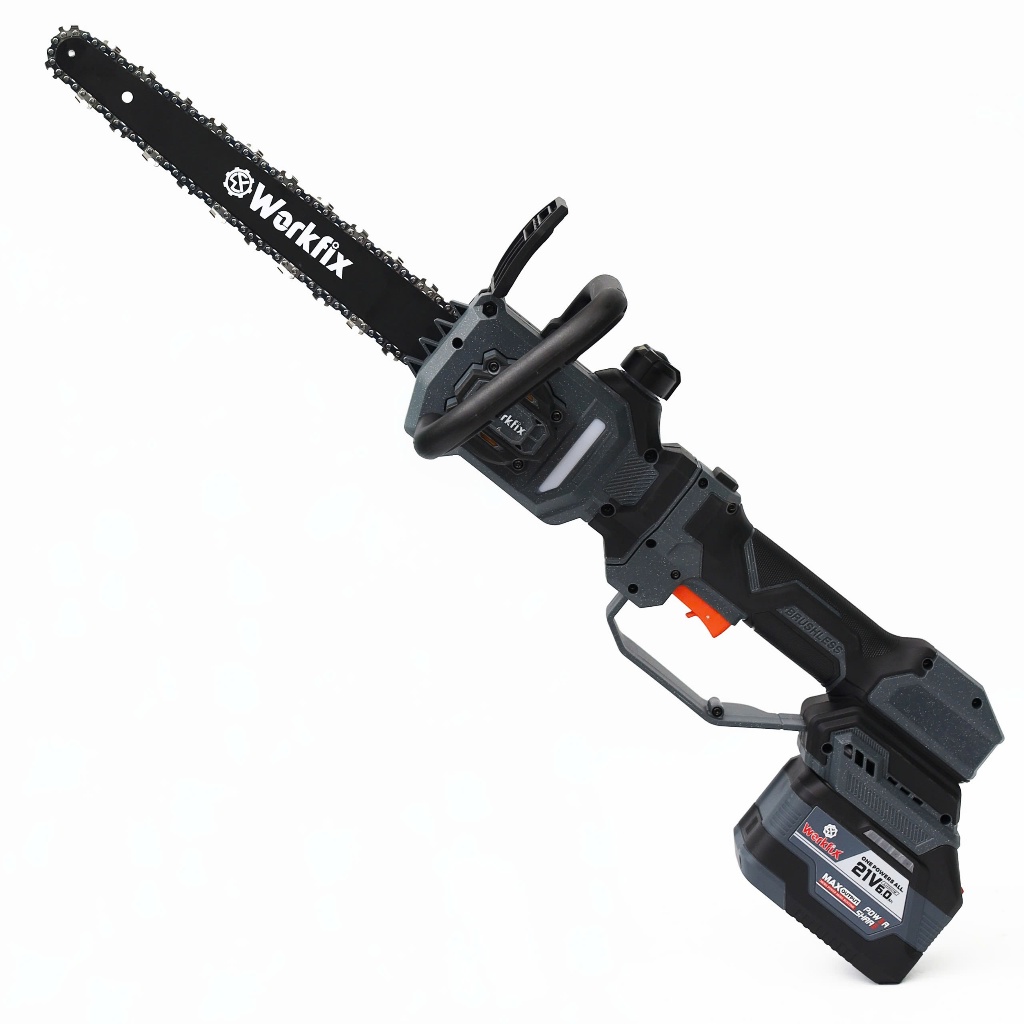 Máy cưa xích dùng pin WORKFIX WF-CS12PROMAX, Lam xích 12inch, Có cần nối dài 60cm, Chân phổ thông