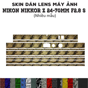 Skin dán Lens Nikon Z 24-70mm f2.8 S (Nhiều mẫu) | Decal Film 3M dán bảo vệ ống kính máy ảnh Nikkor 24-70 mm