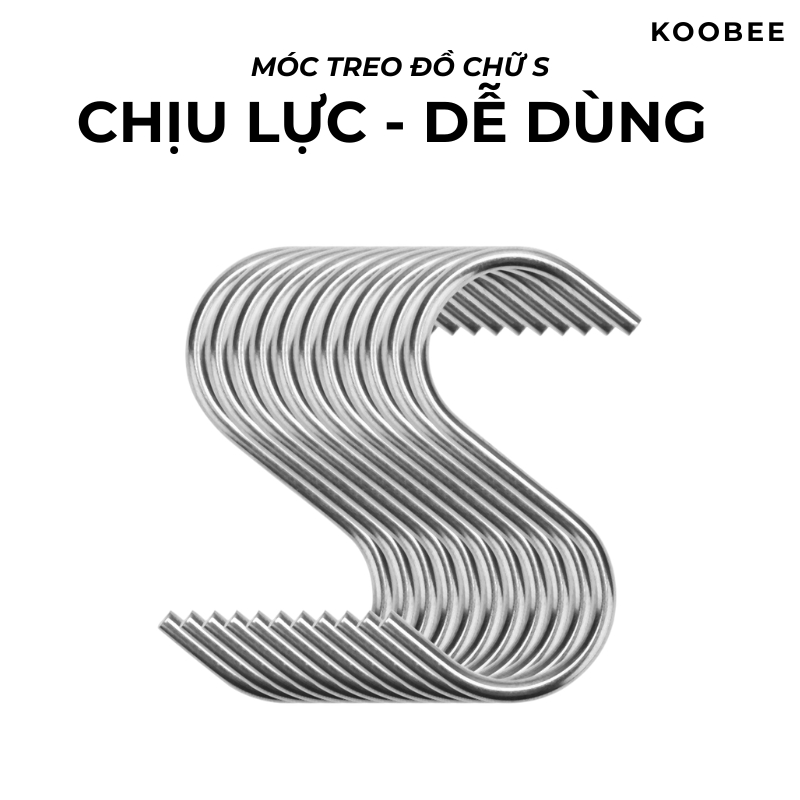 Set 10 Móc Treo Đồ Đa Năng Chữ S KOOBEE – Chất Liệu Inox Bền Đẹp, Treo Gọn Gàng Mọi Vật Dụng | 045