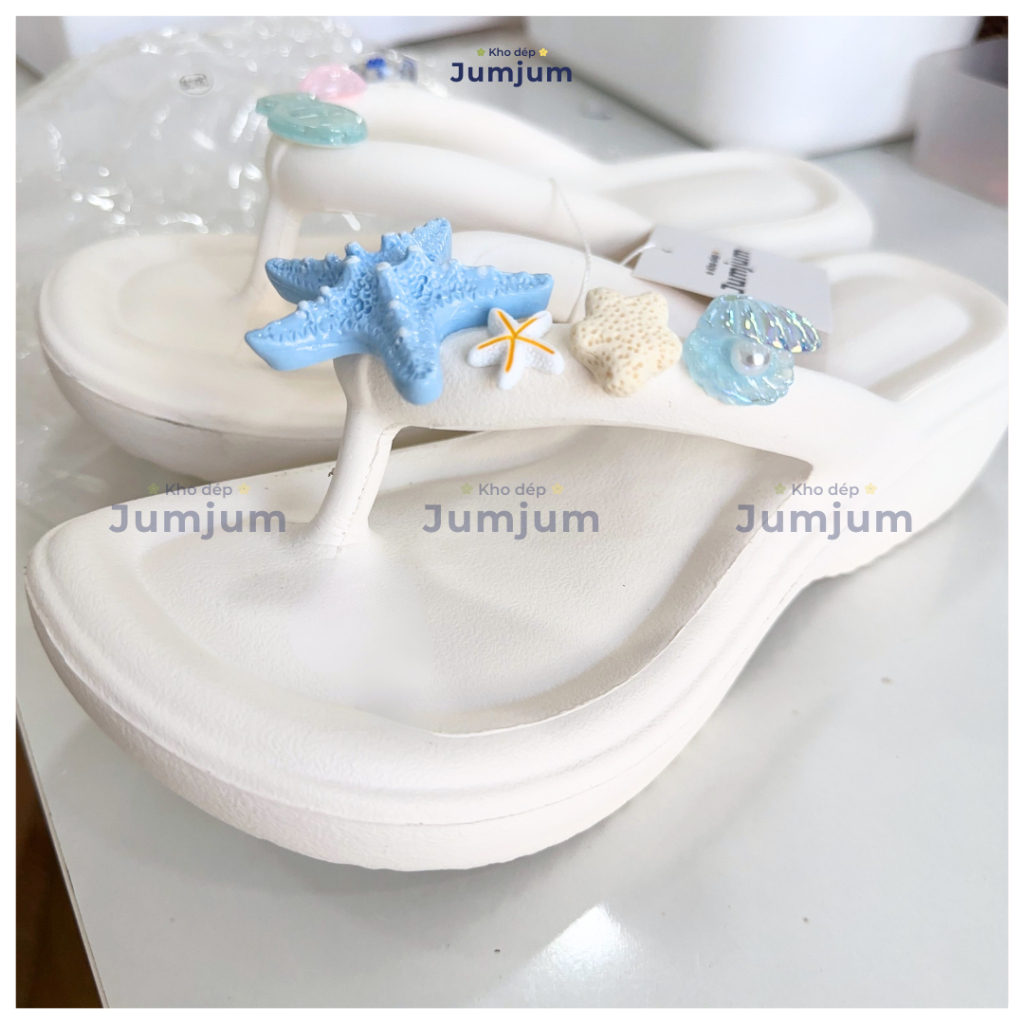 Dép đi biển xỏ ngón nữ đế cao êm chân thời trang EVA chống trơn trượt đúc dày 4.5 (cm) | JJKEPC1