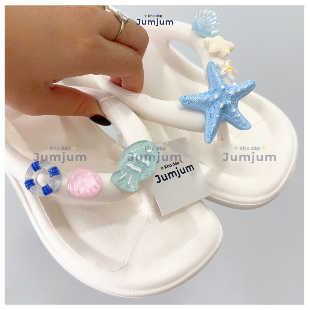 Dép đi biển xỏ ngón nữ đế cao êm chân thời trang EVA chống trơn trượt đúc dày 4.5 (cm) | JJKEPC1
