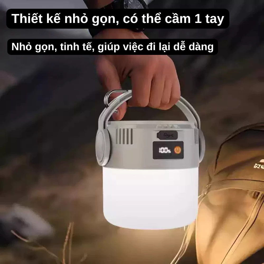 Đèn Tích Điện Năng Lượng Mặt Trời – Sạc Type-C, Chống Nước, Chiếu Sáng Ngoài Trời