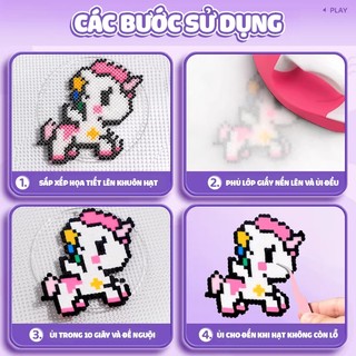 Bộ Hạt Ghép DIY Nhiều Màu – Đồ Chơi Xếp Hình Sáng Tạo Cho Bé, Set 24/48/72/96 Màu, Quà Tặng Sinh Nhật