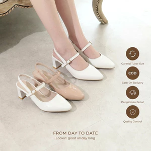 IKUNKA Giày Cao Gót Nữ Mũi Vuông, Sandal Quai Hậu Gót Vuông, Giày Công Sở Hàn Quốc Thanh Lịch 5cm