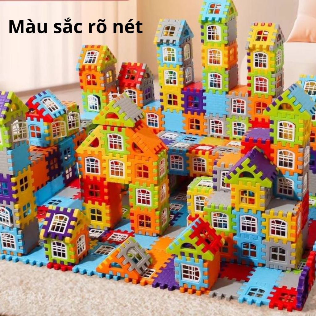 Đồ Chơi Lắp Ghép Khối Xây Dựng Thông Minh Cho Bé, Kiến Trúc Mô Phỏng Nhà 3D Nhiều Chi Tiết Rèn Luyện Tư Duy Sáng Tạo