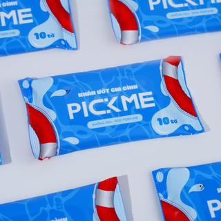 Thùng 40 gói khăn ướt  PickMe gói 10 tờ không mùi