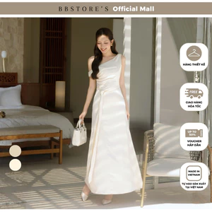 BBSTORE'S Đầm Body Tiệc Lụa Dài Đuôi Cá Lụa Lãnh Bất Đối Xứng Phối Vạt Dài Eo - DAE05A