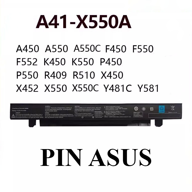 Pin Laptop Asus X450 Y581C Y481C R510L X450VC X550C K550 A41-X550A BH 12 Tháng
