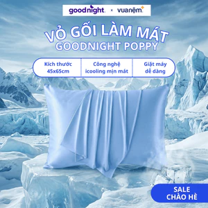 Vỏ Gối Mát Goodnight Poppy - Vỏ Gối Nằm Mát, Vỏ Gối 45x65cm, Áo Gối Mát, Vỏ gối thun lạnh mùa hè