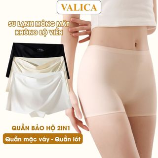 Quần boxer nữ ôm vòng 3 nâng mông chất su mịn, quần đùi mặc váy đáy 2 lớp kháng khuẩn VALICA 8205