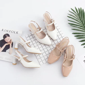 IKUNKA Giày Cao Gót Nữ Quai Hậu Sandal Bít Mũi Vuông Thanh Lịch Dễ Phối Đồ 5cm
