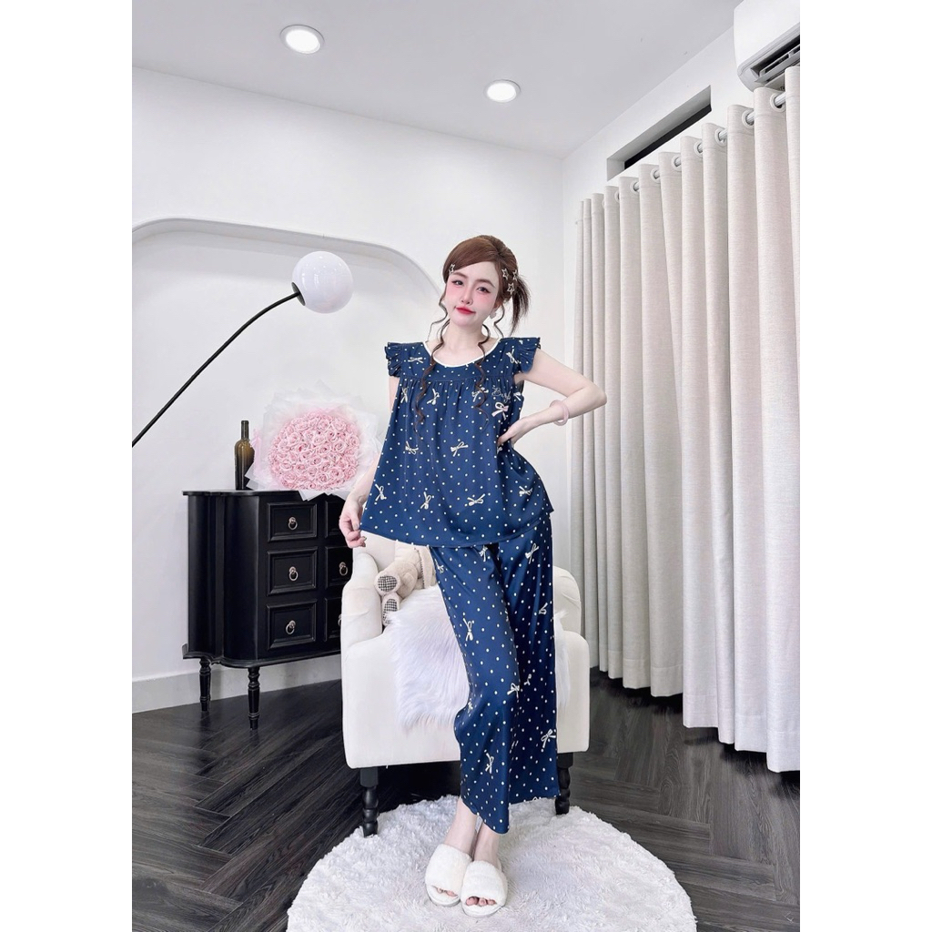 (size 40:60kg) Lửng 9 tấc cổ tròn tay tiên,lụa latin mềm nhẹ mát