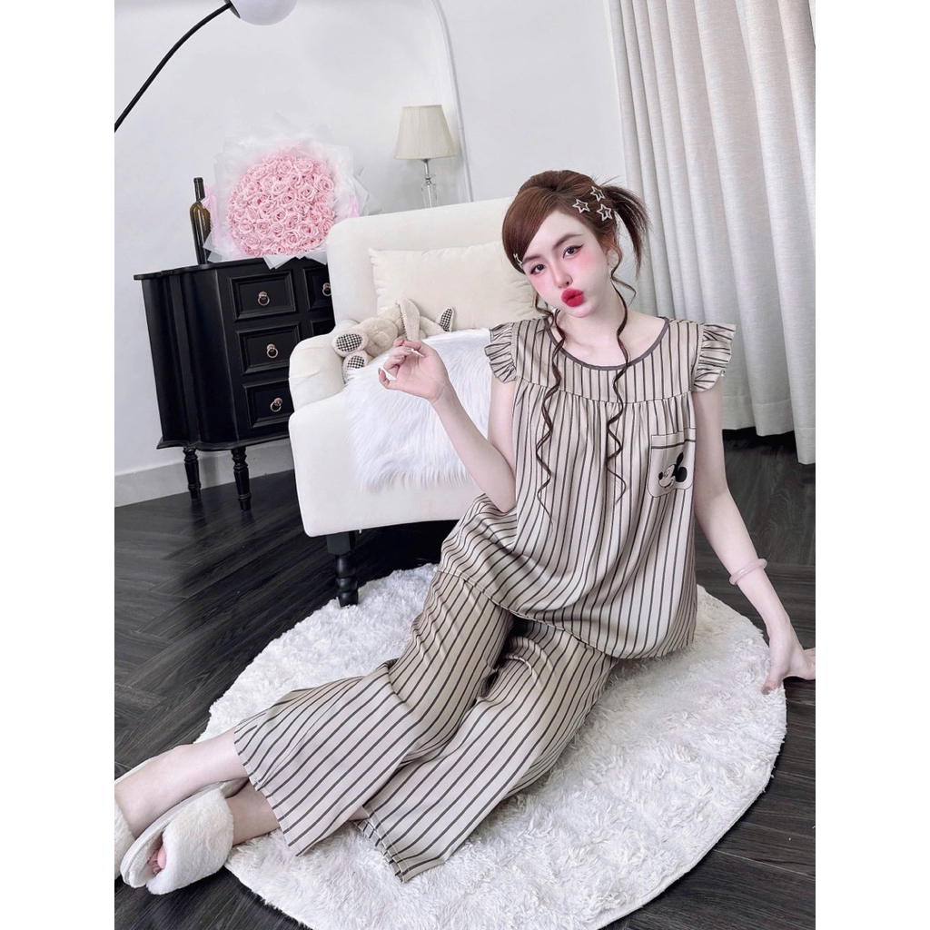 (size 40:60kg) Lửng 9 tấc cổ tròn tay tiên,lụa latin mềm nhẹ mát