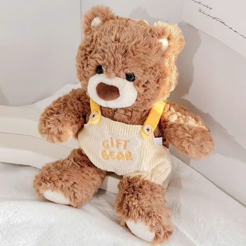 Gấu Bông Bear Lông Xù Mặc Yếm Vàng Dễ Thương, Thú Nhồi Bông Teddy Bear Cao Cấp Quà Tặng Cho Bé, Bạn Gái