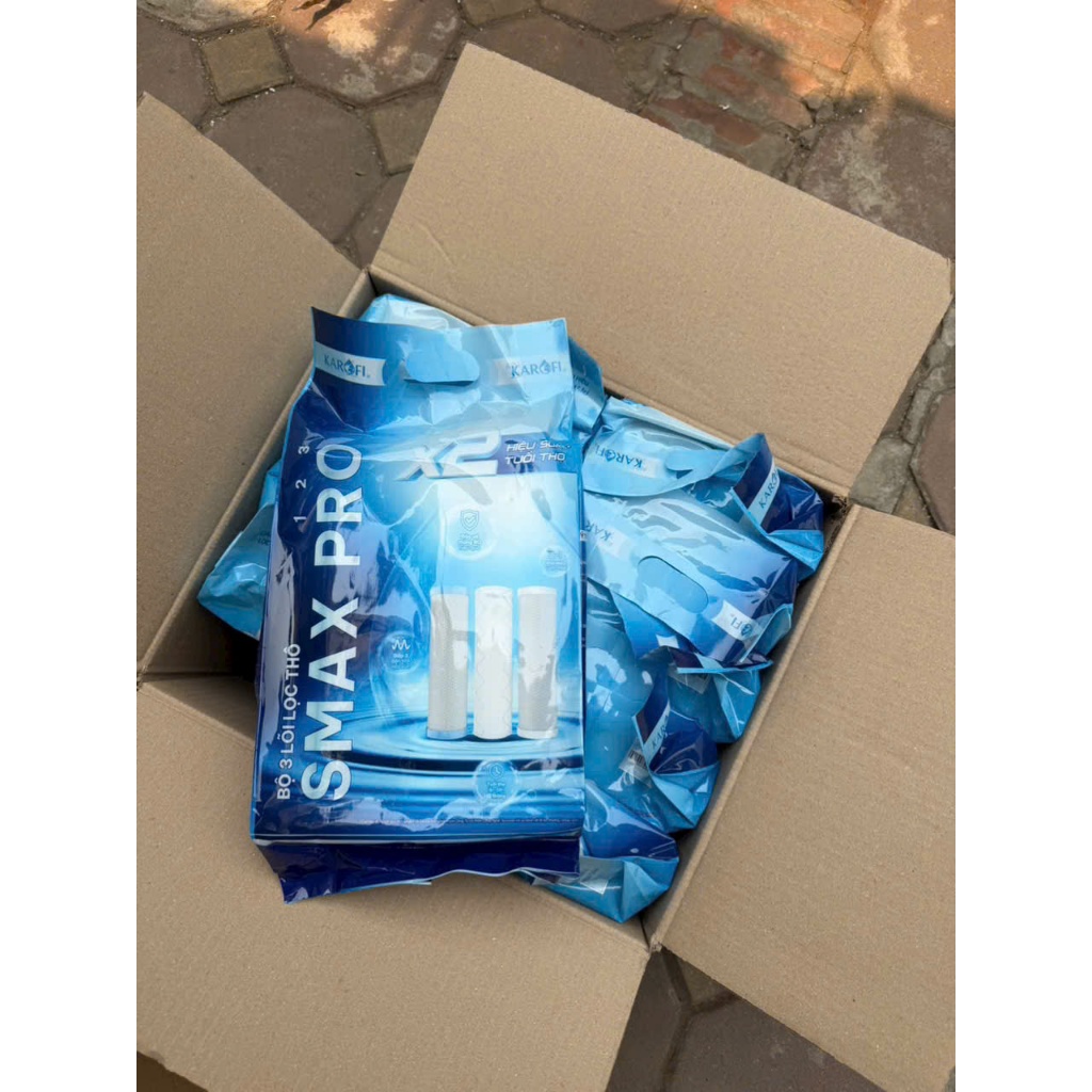 Combo 3 Lõi Lọc Thô 123 Smax Pro Karofi- Dòng Đóng Túi Mới Nhất- Tiết Kiệm Hơn