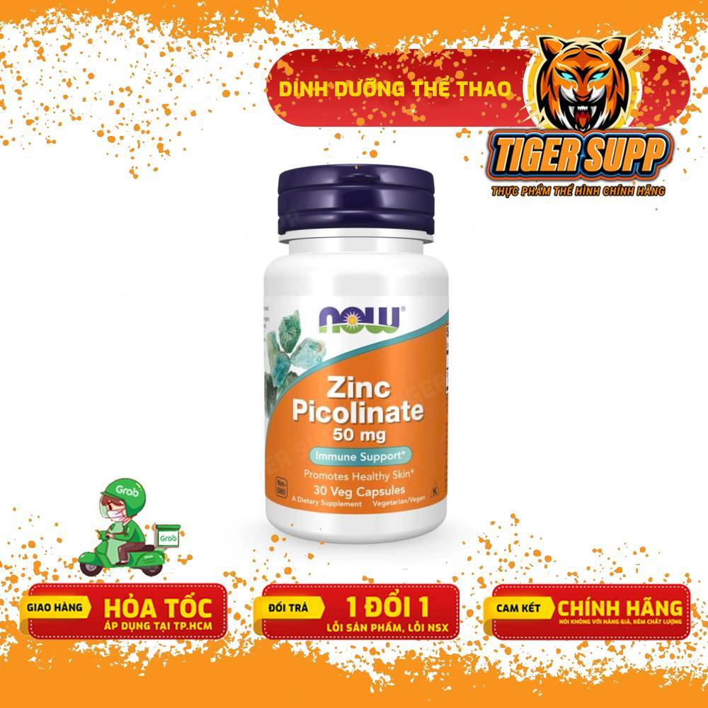Kẽm NOW Zinc Picolinate 50mg – Hỗ Trợ Miễn Dịch, Da Mụn