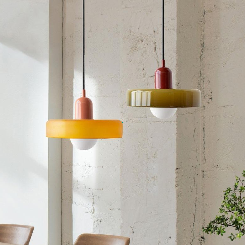 Đèn thả trần kính màu cổ điển 5W, 3 màu, 25cm, sắt, dây 1.5m, bảo hành 1 năm