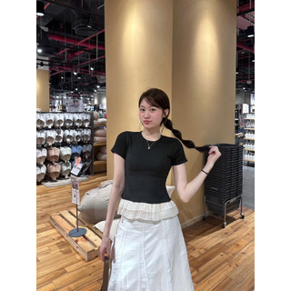 (EMXINH House) Áo Thun Cộc Tay Chất Tăm Lông Thỏ Mềm Phối Bèo Voan Gấu Áo Thời Trang Hàn Quốc Dễ Phối Đồ - A01 cộc