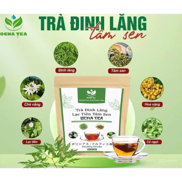 Trà Đinh Lăng Lạc Tiên Tâm Sen OCHA TEA Bịch 60 Túi - Cho Người Mất Ngủ, Tiểu Đêm - Trà Giúp Ngủ Ngon An Thần