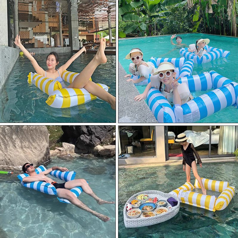 Phao lưới thuyền gấp gọn cho bé và người lớn đi biển, đồ đi biển, Đồ bơi cho người lớn thư giãn nổi trên mặt nước