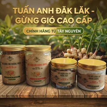 Trà Gừng Gió Tuấn Anh:Trà Gừng Đường Phèn, Viên Gừng Đường Phèn, Tinh Bột & Trà Nguyên Chất - Chuẩn Vị Tây Nguyên