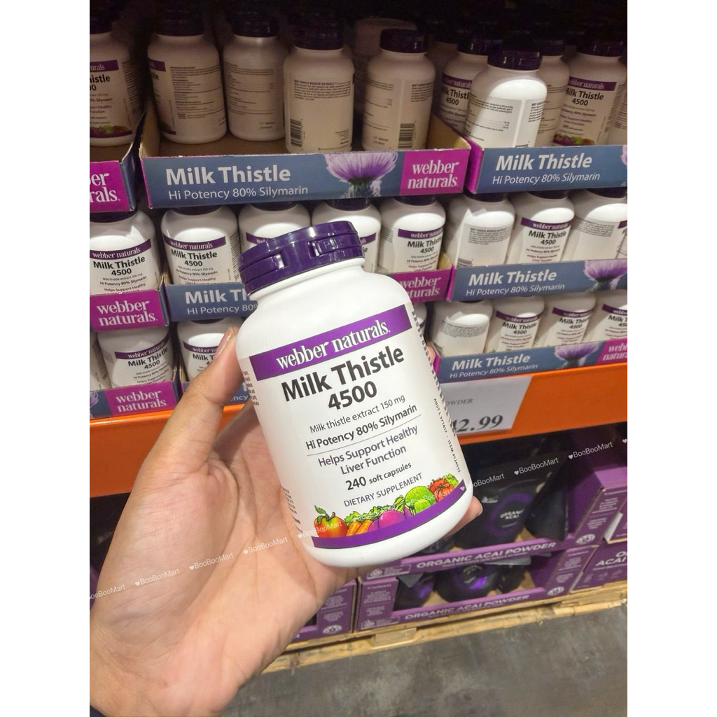 Viên uống bổ gan mát gan Milk Thistle 150mg WEBBER NATURALS Hộp 240 viên - Hàng Úc