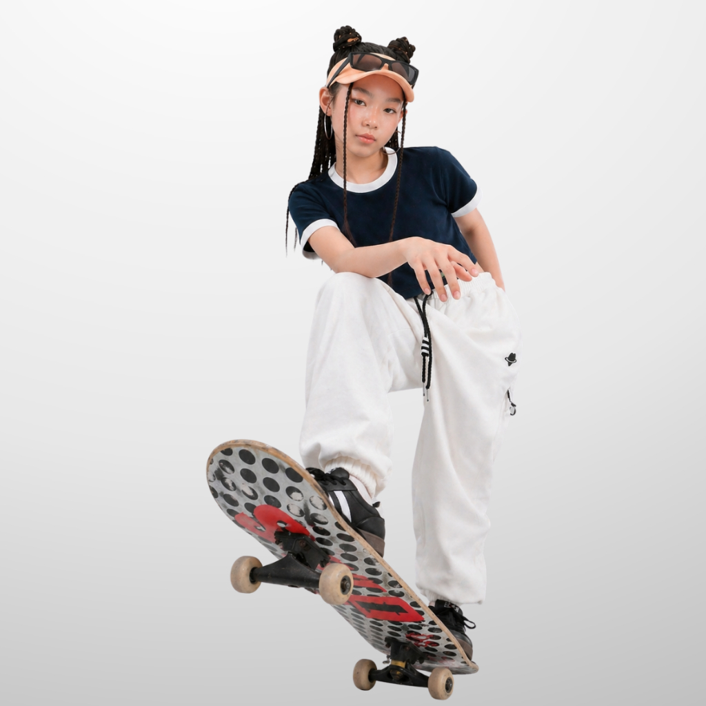 Áo thun croptop bé gái cotton 100% form rộng thoáng mát, Năng Động B146 | JJ Kids Fashion