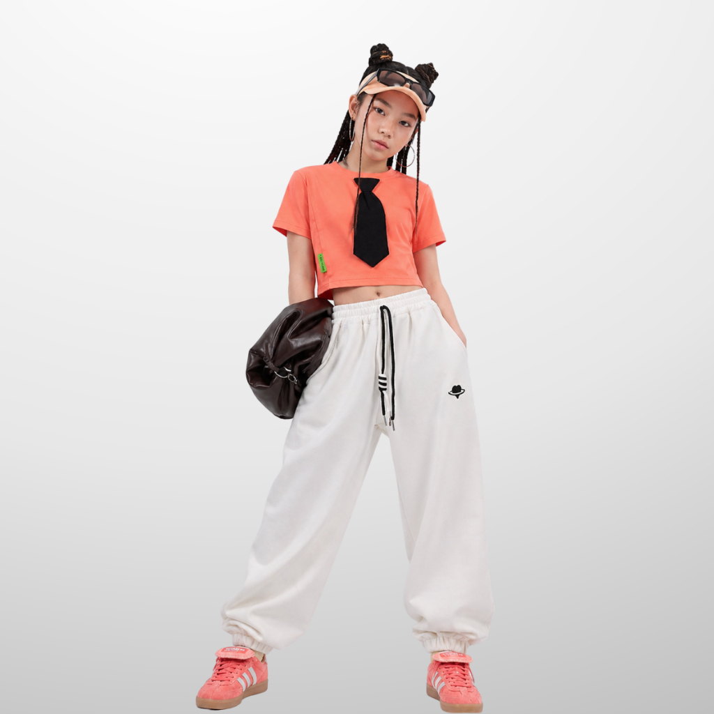 Áo thun croptop bé gái cotton 100% form rộng thoáng mát, Năng Động B146 | JJ Kids Fashion