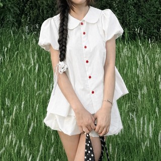 Áo sơ mi bèo quốc dân cổ sen tay bồng dáng babydoll siêu xinh, dễ mặc