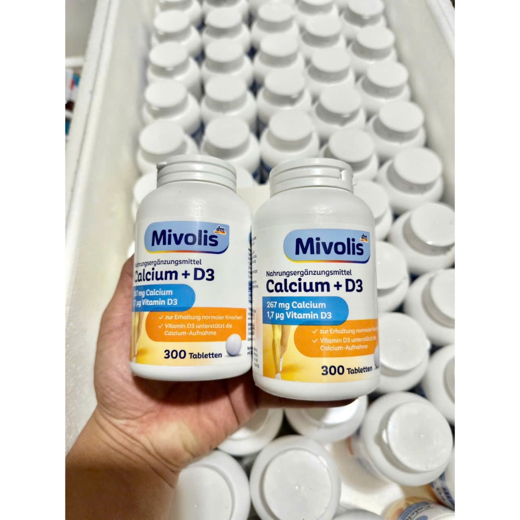 Viên uống bổ sung Canxi + D3 MIVOLIS 300 VIÊN - phòng ngừa loãng xương, chắc khỏe xương khớp CỦA ĐỨC