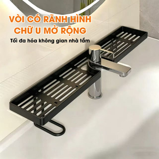 Kệ Để Đồ Gắn Vòi Rửa Mặt Đa Năng Kệ Đựng Mỹ Phẩm Tiết Kiệm Không Gian Không Cần Khoan Chịu Lực Tốt Life Plus KDD04