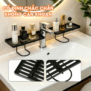 Kệ Để Đồ Gắn Vòi Rửa Mặt Đa Năng Kệ Đựng Mỹ Phẩm Tiết Kiệm Không Gian Không Cần Khoan Chịu Lực Tốt Life Plus KDD04