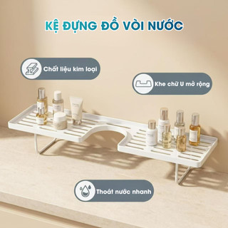 Kệ Để Đồ Gắn Vòi Rửa Mặt Đa Năng Kệ Đựng Mỹ Phẩm Tiết Kiệm Không Gian Không Cần Khoan Chịu Lực Tốt Life Plus KDD04