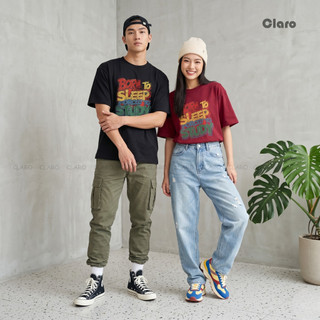 Áo Thun Oversize Nam Nữ Cotton 100% 250GSM Form Rộng Unisex Áo Phông Born To Sleep Forced To Study