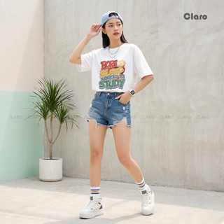Áo Thun Oversize Nam Nữ Cotton 100% 250GSM Form Rộng Unisex Áo Phông Born To Sleep Forced To Study