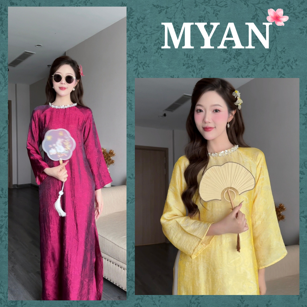 [SẴN HÀNG]Áo dài  Tết cách tân TƯỜNG XUÂN  hai tà thích hợp đi chơi Tết, hot trend  2026,nữ. women dress - Áo Dài Mỹ An