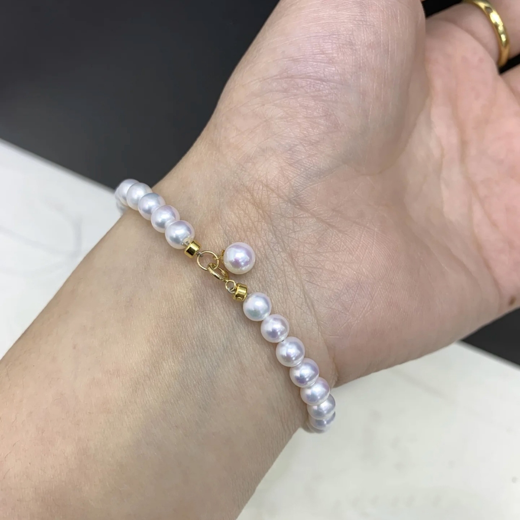 Set 10 Dây chuyền Ngọc Trai Ngắn Làm Móc Khóa Dây Treo Túi Xách thiết kế Thời Trang DUHA 107