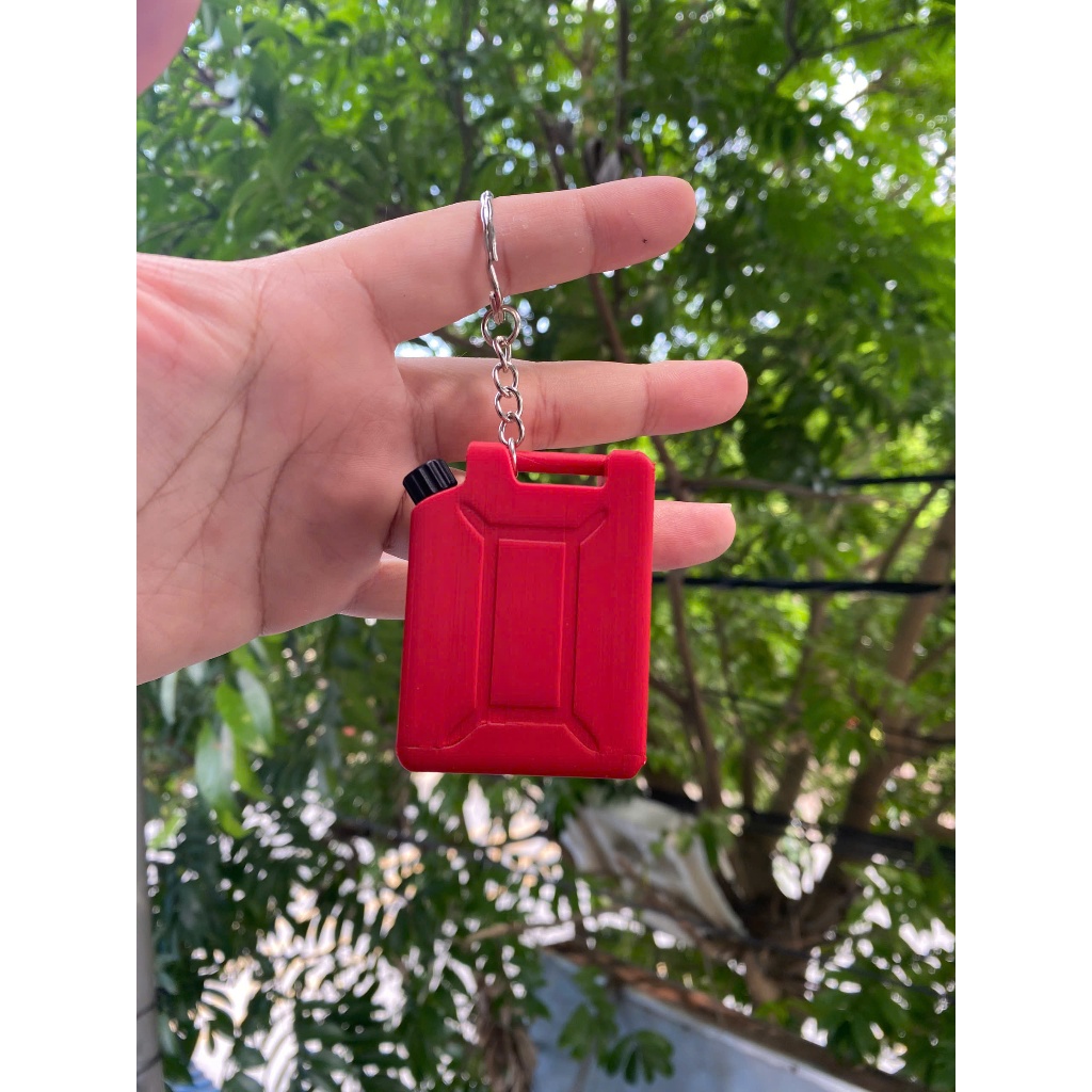 Móc Khóa Can Xăng Mini 3D Độc Lạ – Bình Xăng + Bình Trụ In PLA, Phụ Kiện Keychain Cá Tính
