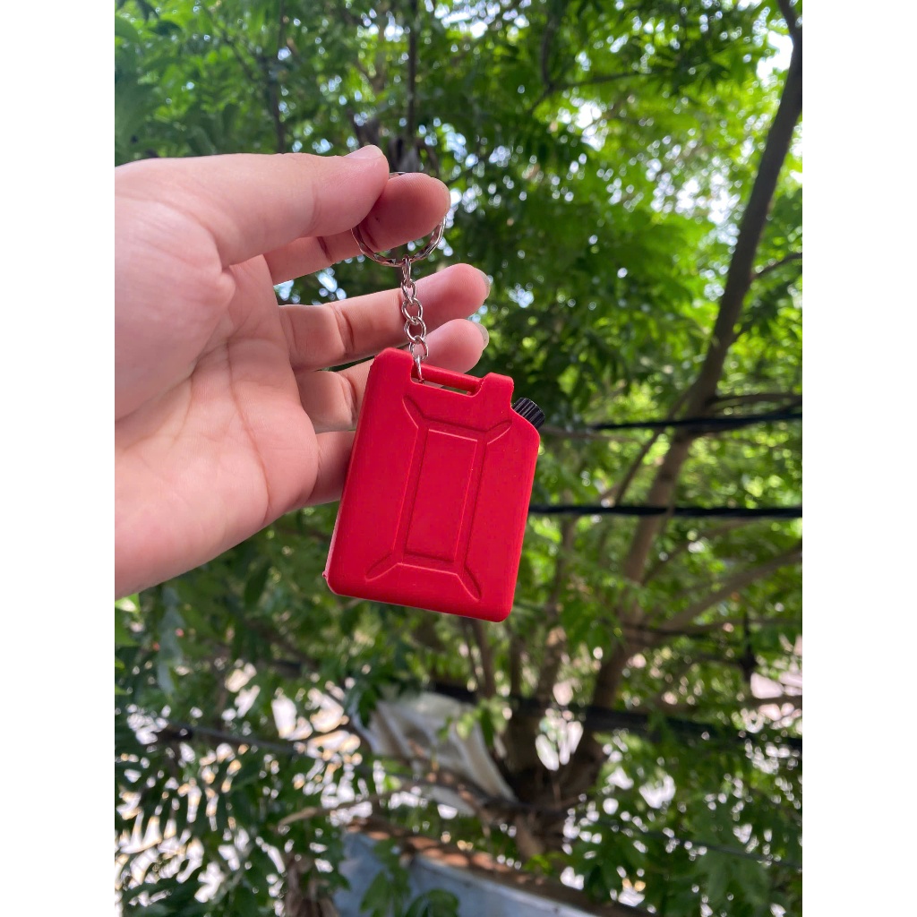 Móc Khóa Can Xăng Mini 3D Độc Lạ – Bình Xăng + Bình Trụ In PLA, Phụ Kiện Keychain Cá Tính