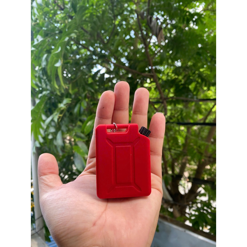 Móc Khóa Can Xăng Mini 3D Độc Lạ – Bình Xăng + Bình Trụ In PLA, Phụ Kiện Keychain Cá Tính