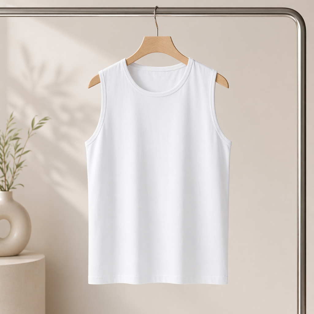 Áo Sát Nách Trắng Basic Nam Cotton Mềm Mịn Thoáng Mát Dễ Phối Mặc Hằng Ngày Đi Học Đi Chơi